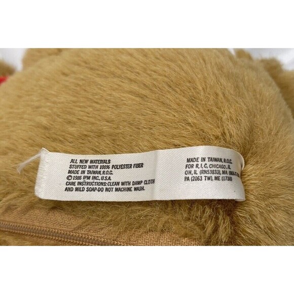 VINTAGE 1986 IPM BROWN MUSICAL CHRISTMAS TEDDY BEAR SCARF STUFFED ANIMAL  16" - Picture 9 of 10